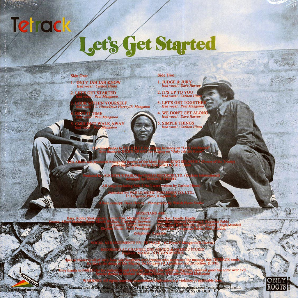 Tetrack - Let's Get Started vinyl LP back cover