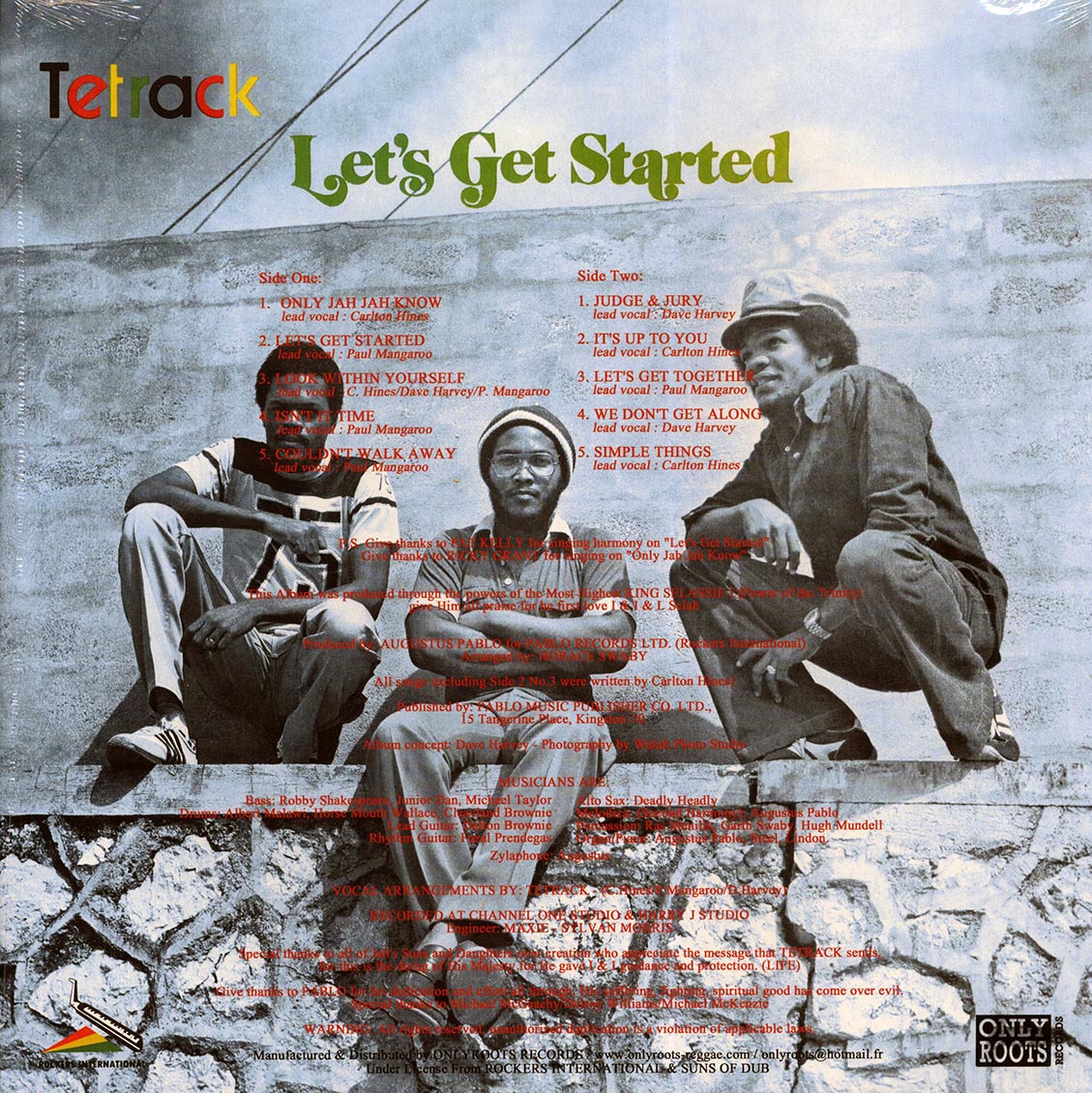 Tetrack - Let's Get Started vinyl LP back cover