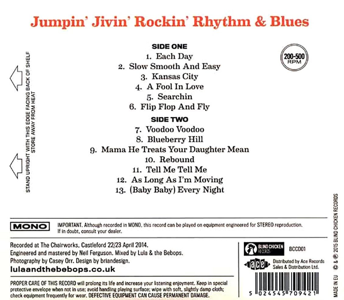 Lula & The Bebops - Steady Roll (180g) vinyl LP back cover