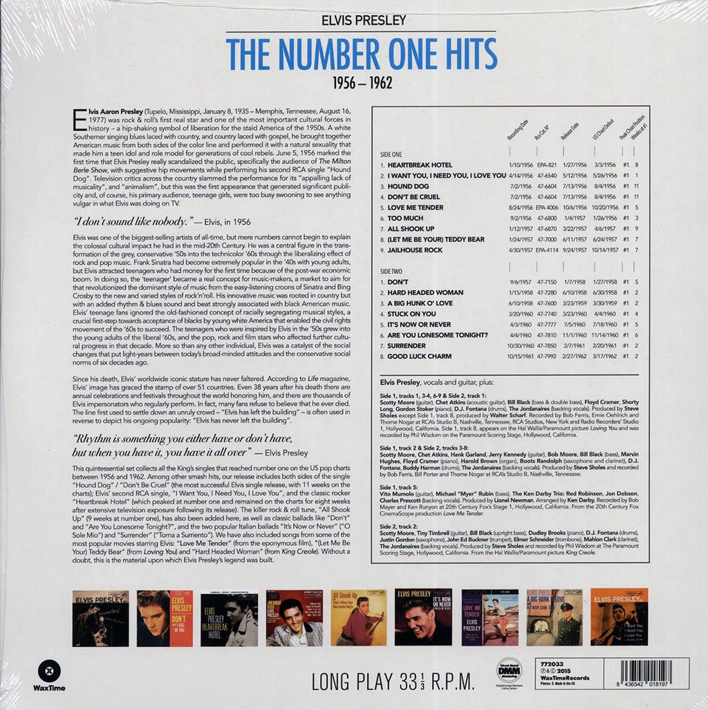 Elvis Presley - The Number One Hits 1956-1962 (incl. mp3) (180g) vinyl LP back cover