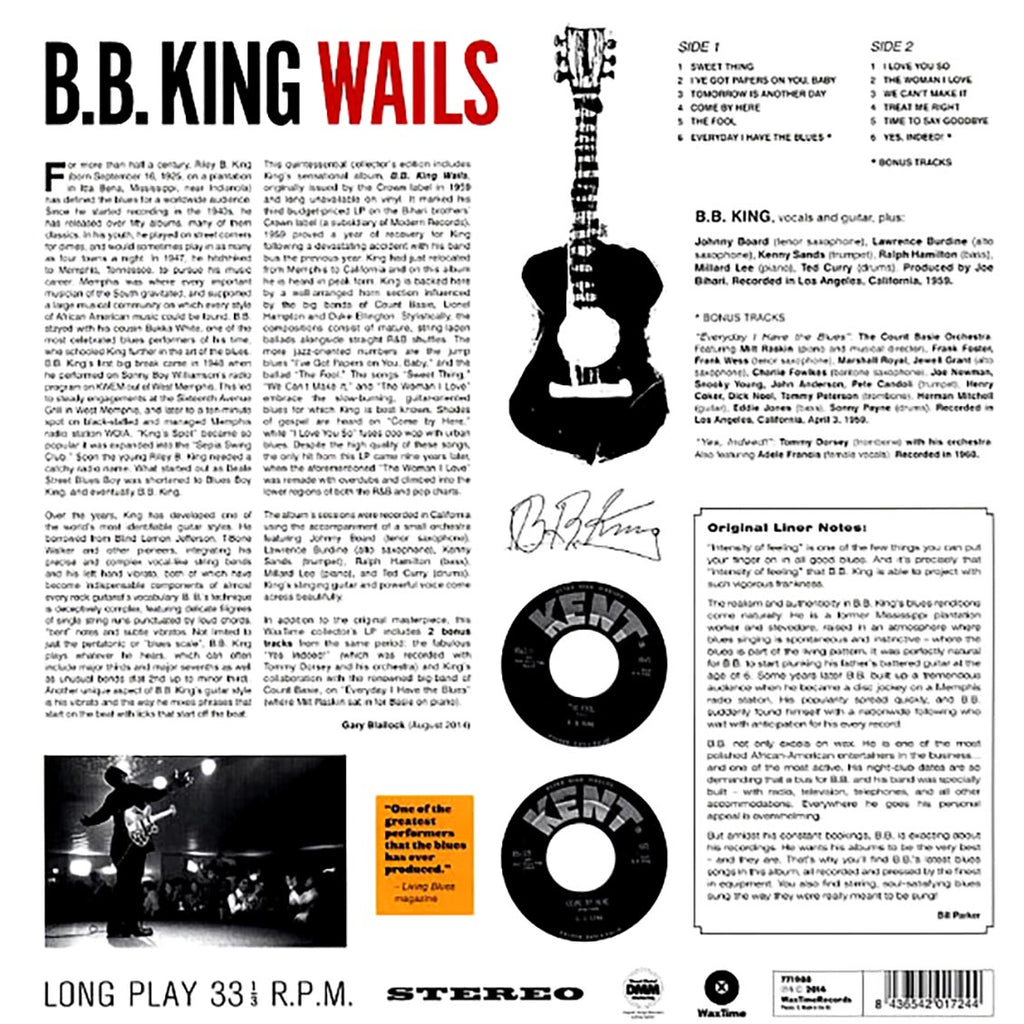 BB King - Wails (ltd. ed.) (180g) vinyl LP back cover