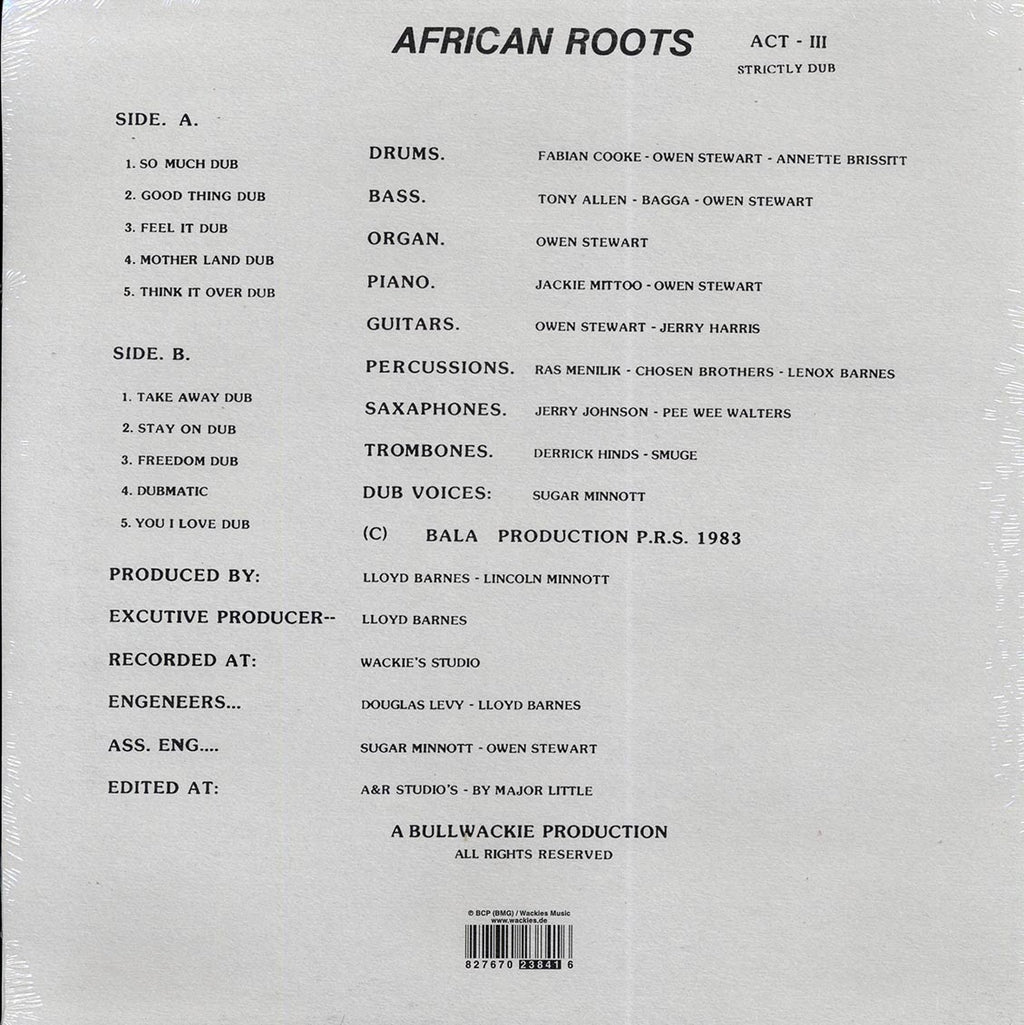 Wackie's - African Roots Act 3 vinyl LP back cover