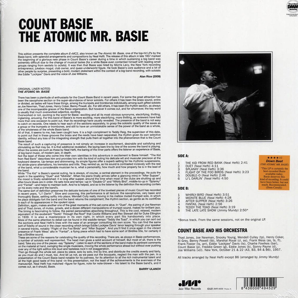 Count Basie - The Atomic Mr. Basie (ltd. ed.) (180g) (remastered) vinyl LP back cover