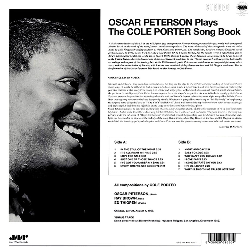 Oscar Peterson - Plays The Cole Porter Song Book (+bonus track) (ltd. ed.) (180g) vinyl LP back cover