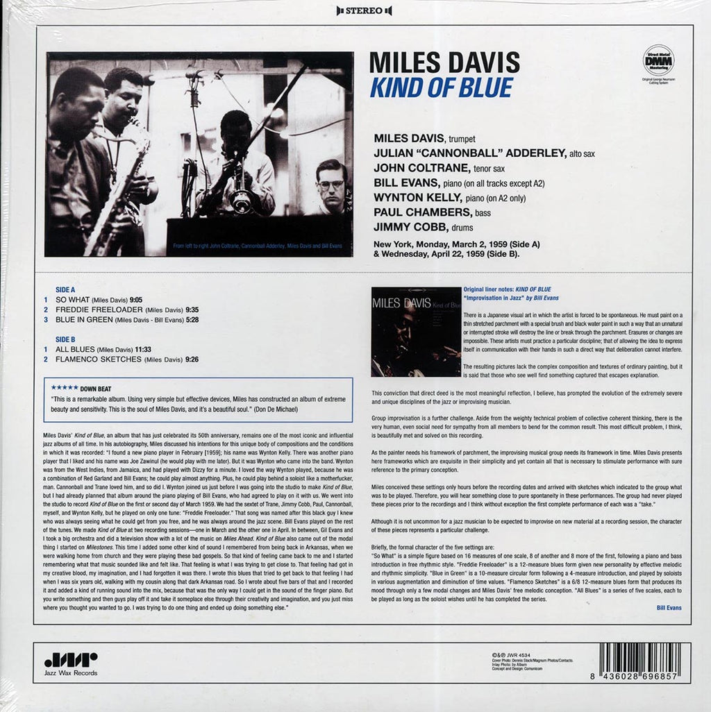 Miles Davis - Kind Of Blue (ltd. ed.) (180g) (remastered) vinyl LP back cover