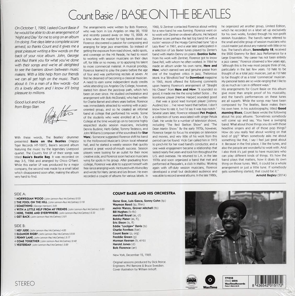 Count Basie - Basie On The Beatles (ltd. ed.) (180g) vinyl LP back cover