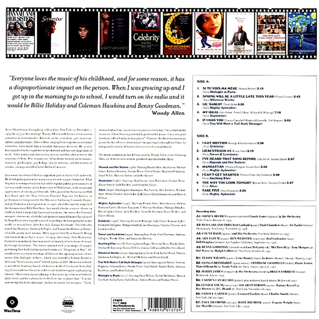 Various - Swing In The Films Of Woody Allen (ltd. ed.) (180g) vinyl LP back cover