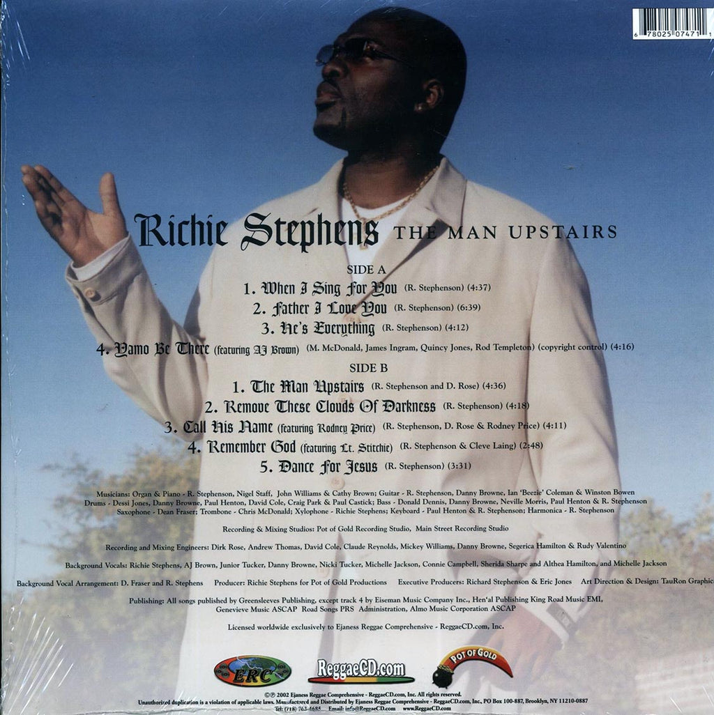 Richie Stephens - The Man Upstairs vinyl LP back cover