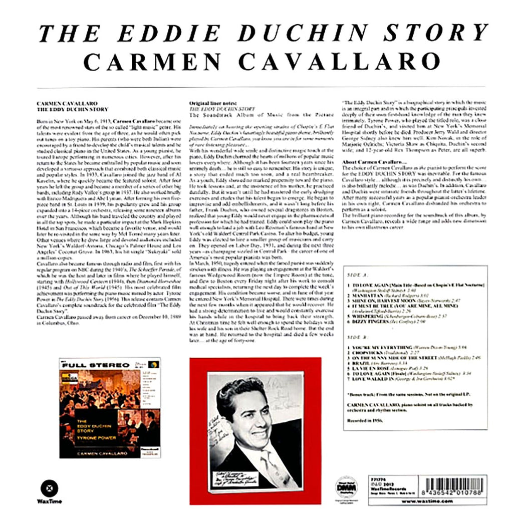 Carmen Cavallaro - The Eddy Duchin Story (+bonus track) (ltd. ed.) (180g) vinyl LP back cover