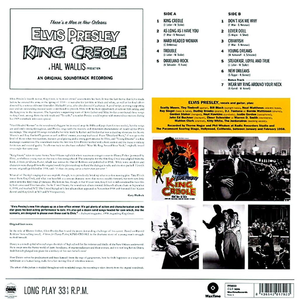 Elvis Presley - King Creole: An Original Soundtrack Recording (ltd. ed.) (180g) vinyl LP back cover
