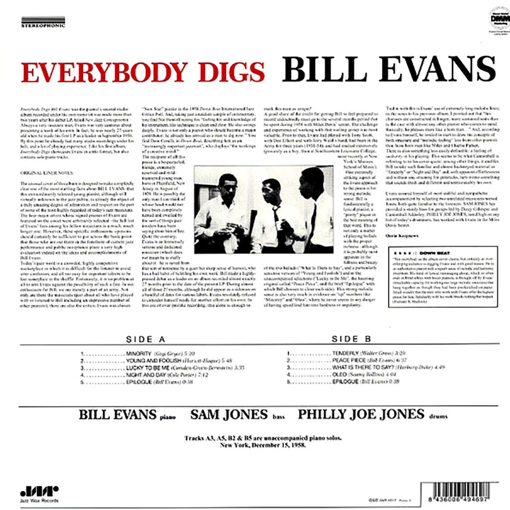 Bill Evans - Everybody Digs Bill Evans (ltd. ed.) (180g) vinyl LP back cover