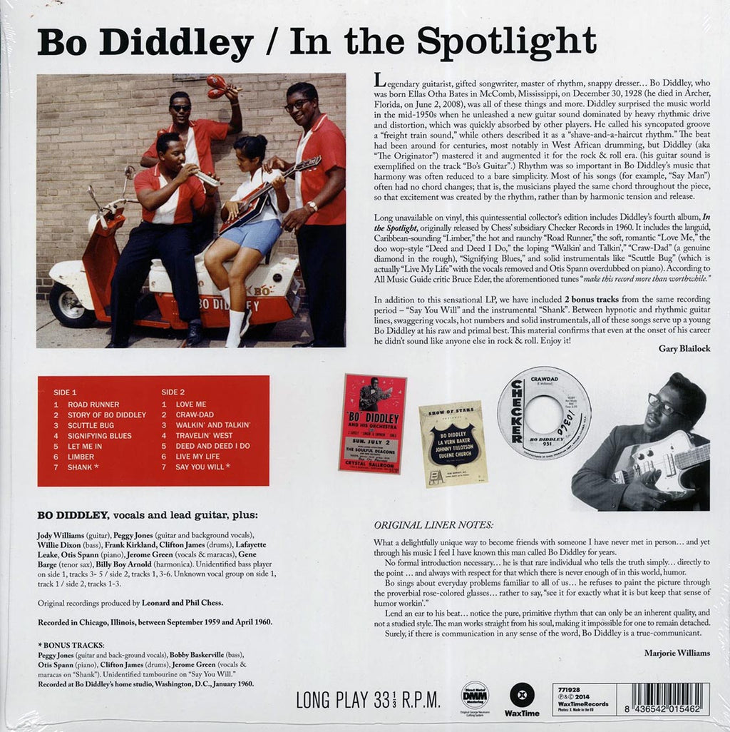 Bo Diddley - In The Spotlight (+2 bonus tracks) (180g) vinyl LP back cover