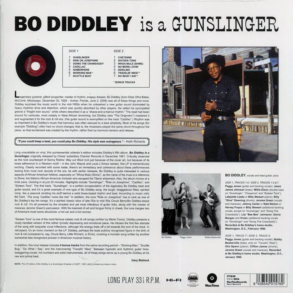 Bo Diddley - Is A Gunslinger (ltd. ed.) (180g) vinyl LP back cover