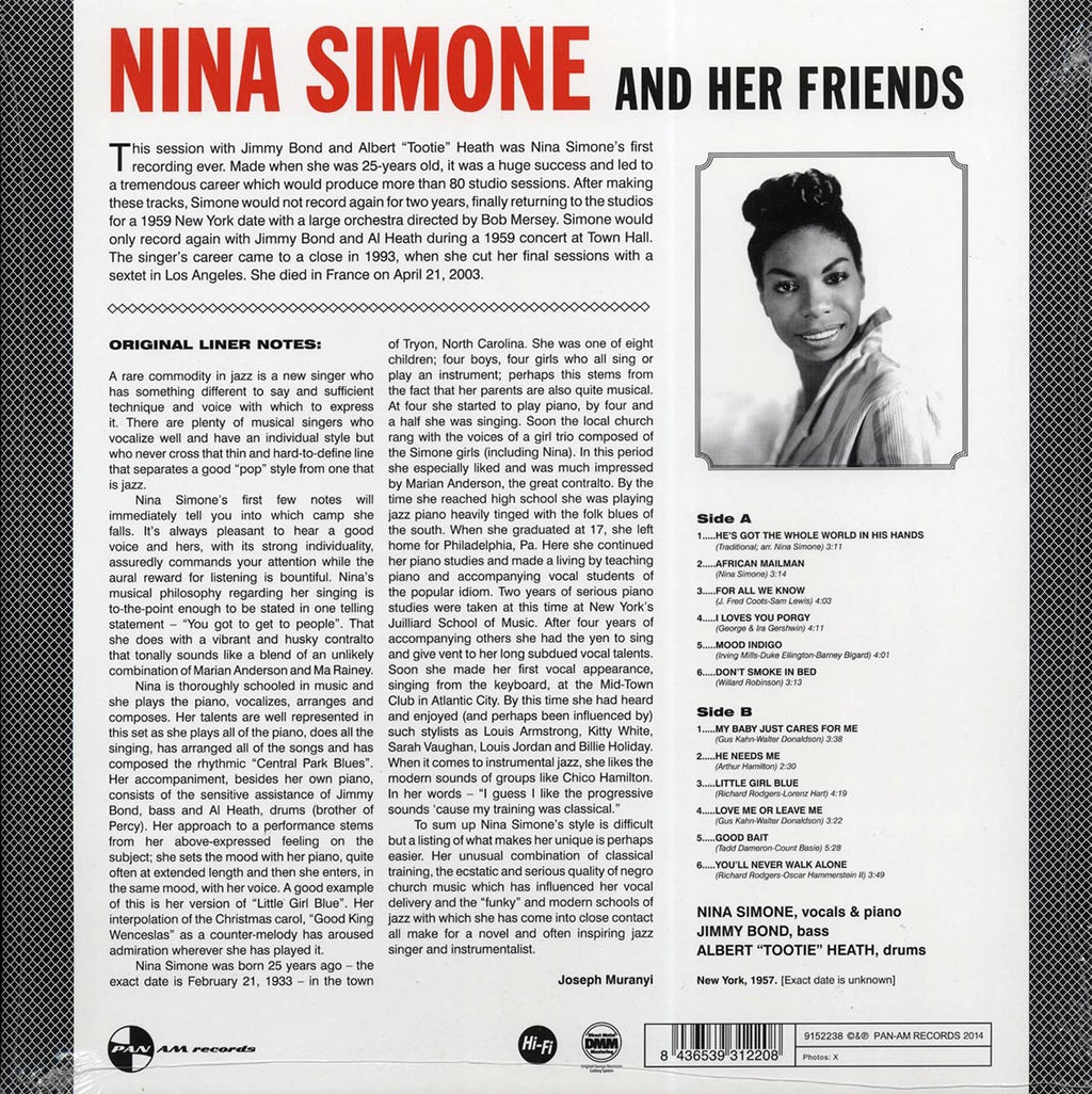 Nina Simone - Nina Simone & Her Friends (ltd. ed.) (180g) vinyl LP back cover