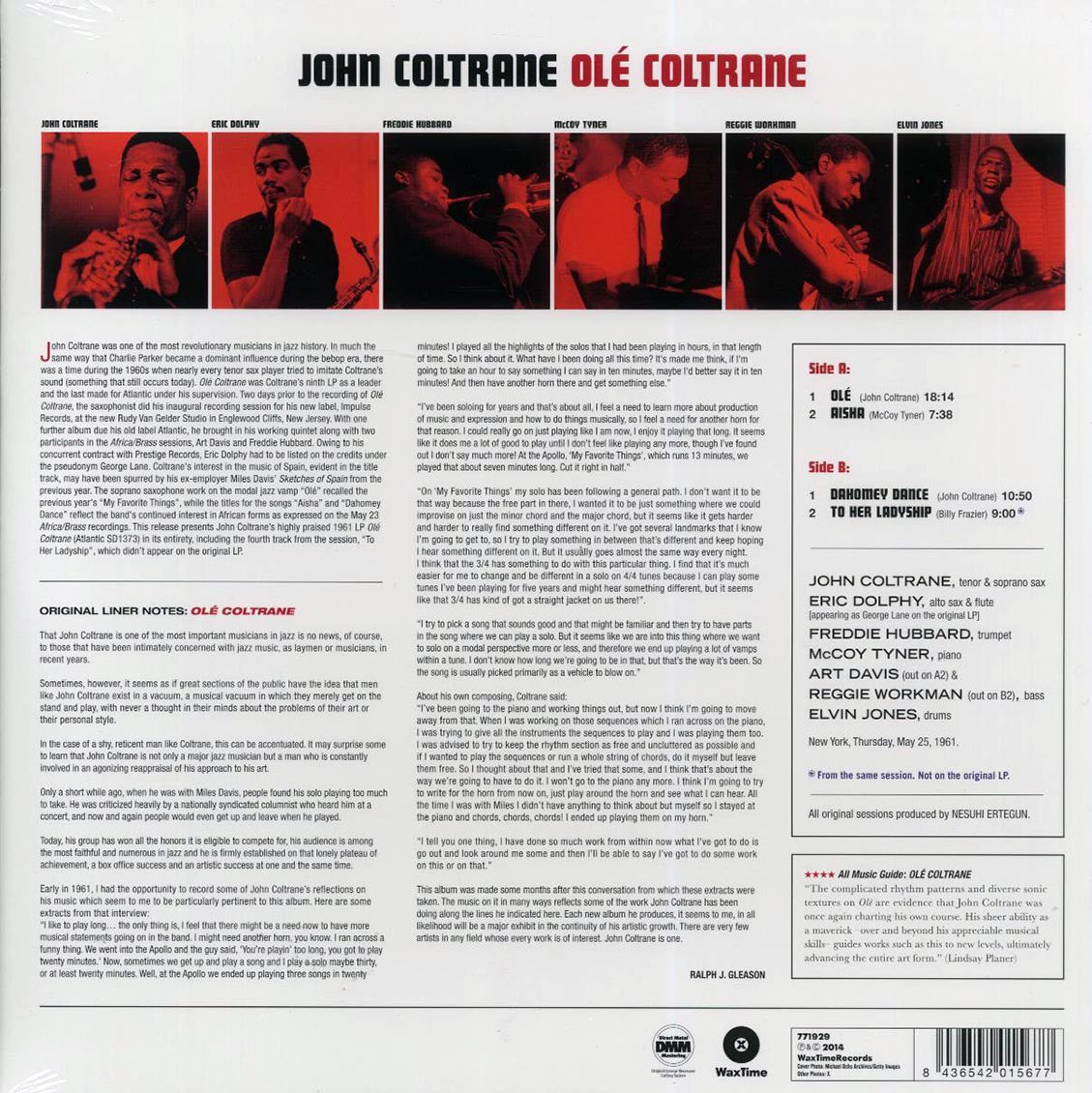 John Coltrane - Ole Coltrane: The Complete Session (+bonus track) (ltd. ed.) (180g) vinyl LP back cover