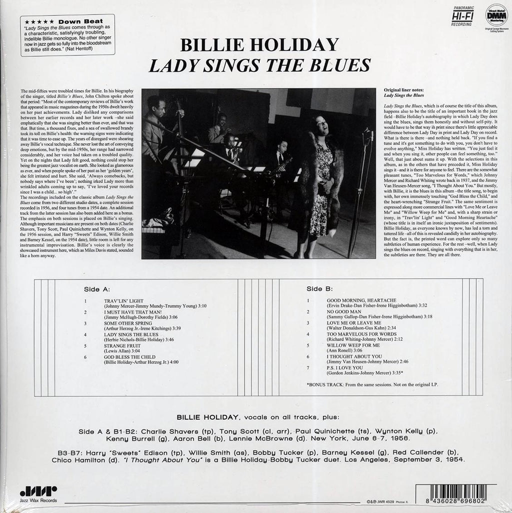 Billie Holiday - Lady Sings The Blues (ltd. ed.) (180g) (remastered) vinyl LP back cover