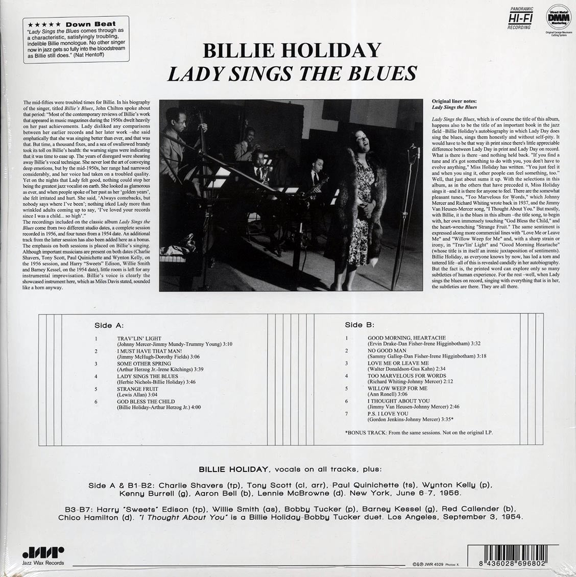 Billie Holiday - Lady Sings The Blues (ltd. ed.) (180g) (remastered) vinyl LP back cover