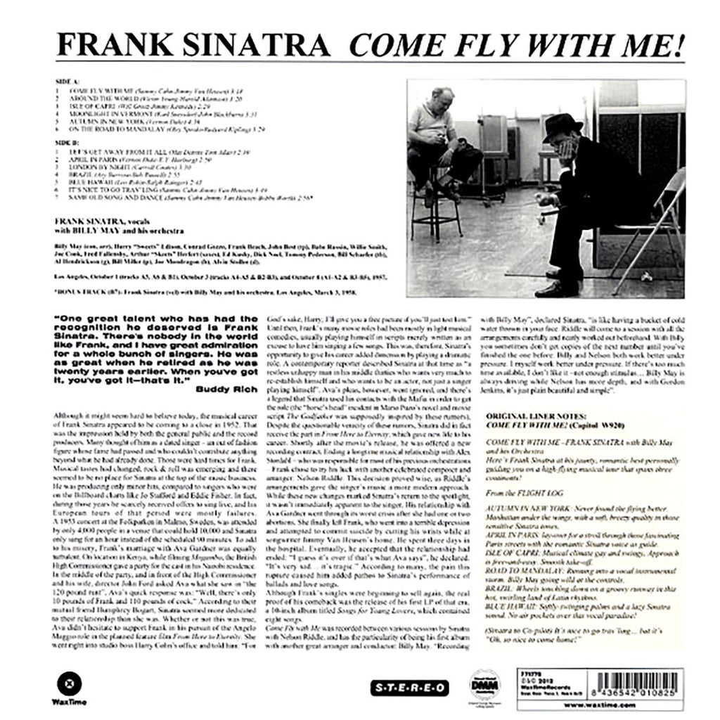 Frank Sinatra - Come Fly With Me! (+bonus track) (ltd. ed.) (180g) vinyl LP back cover