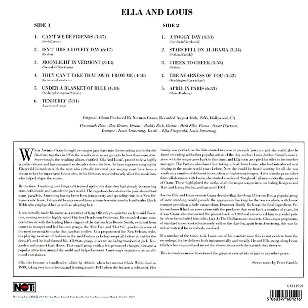 Ella Fitzgerald, Louis Armstrong - Ella & Louis (180g) vinyl LP back cover