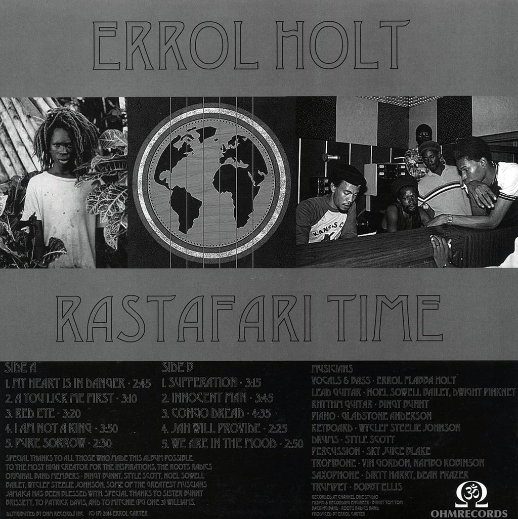 Errol Flabba Holt - Rastafari Time vinyl LP back cover