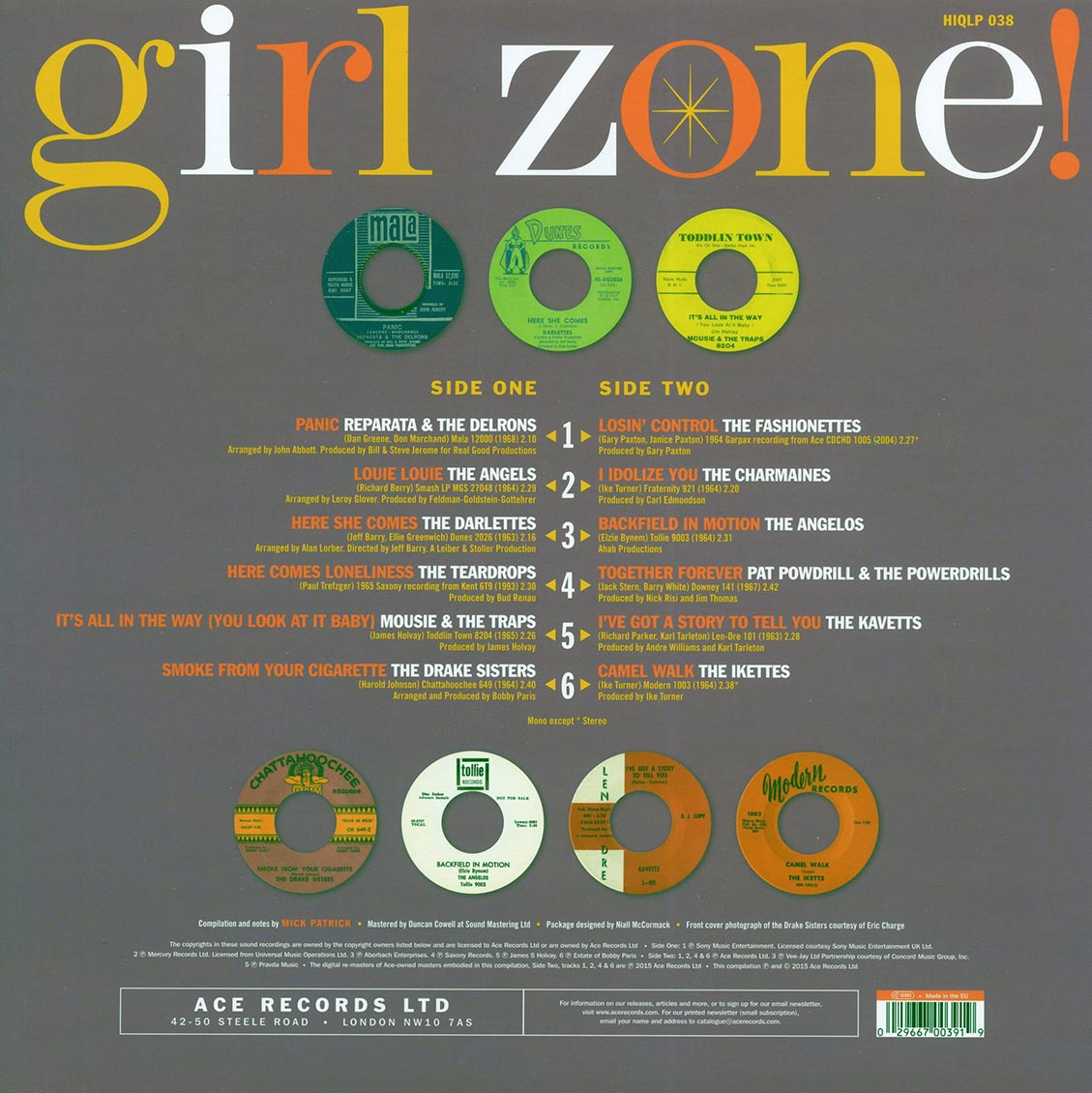 The Ikettes, The Fashionettes, The Darlettes, Etc. - Girl Zone! (180g) vinyl LP back cover