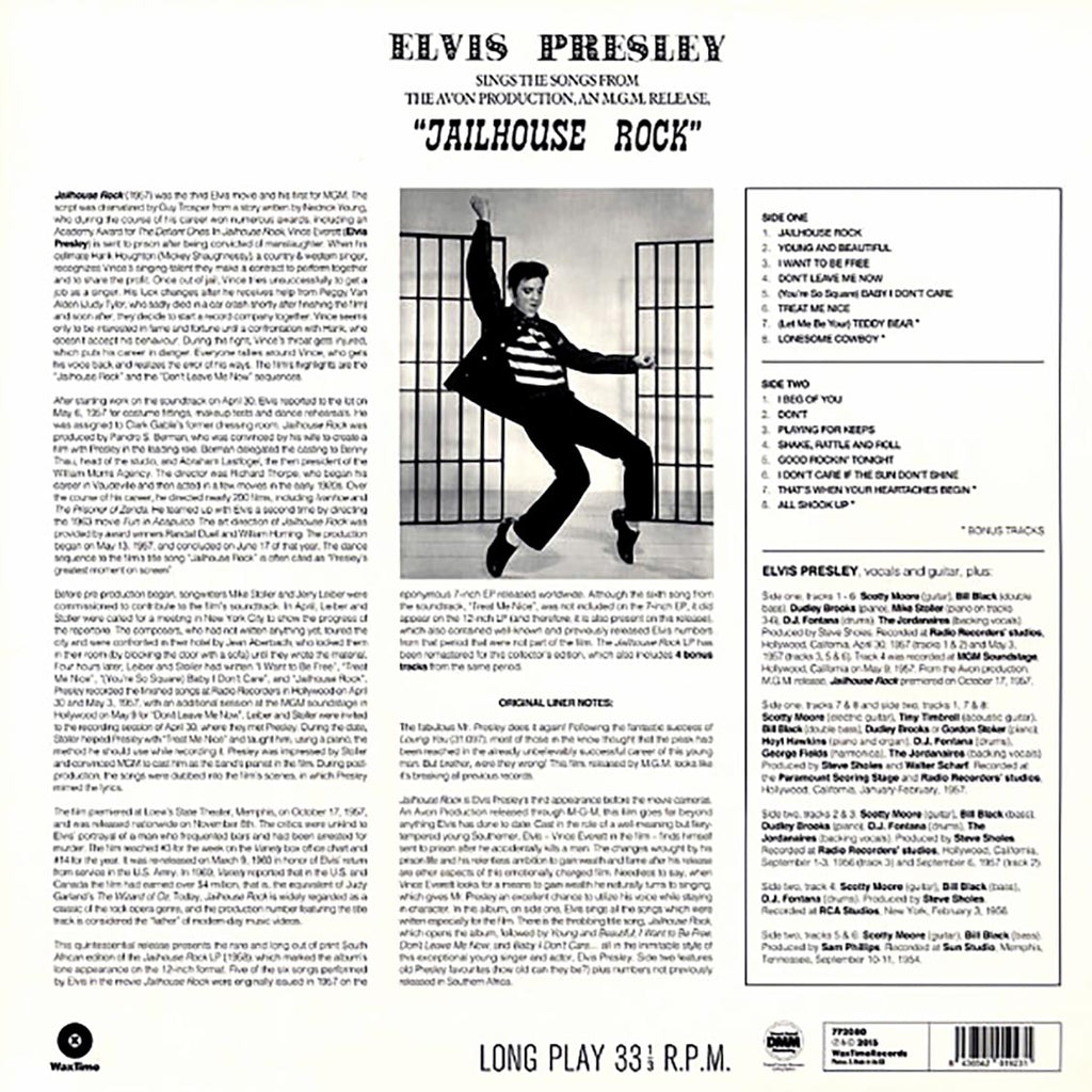 Elvis Presley - Jailhouse Rock (+4 bonus tracks) (ltd. ed.) (180g) vinyl LP back cover