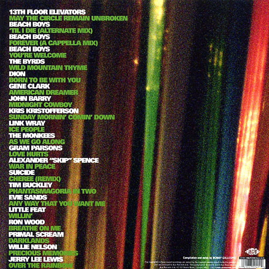 Gene Clark, The Byrds, Little Feat, Primal Scream, Etc. - Bobby Gillespie Presents Sunday Mornin' Comin' Down (2xLP) (180g) (colored vinyl) vinyl LP back cover