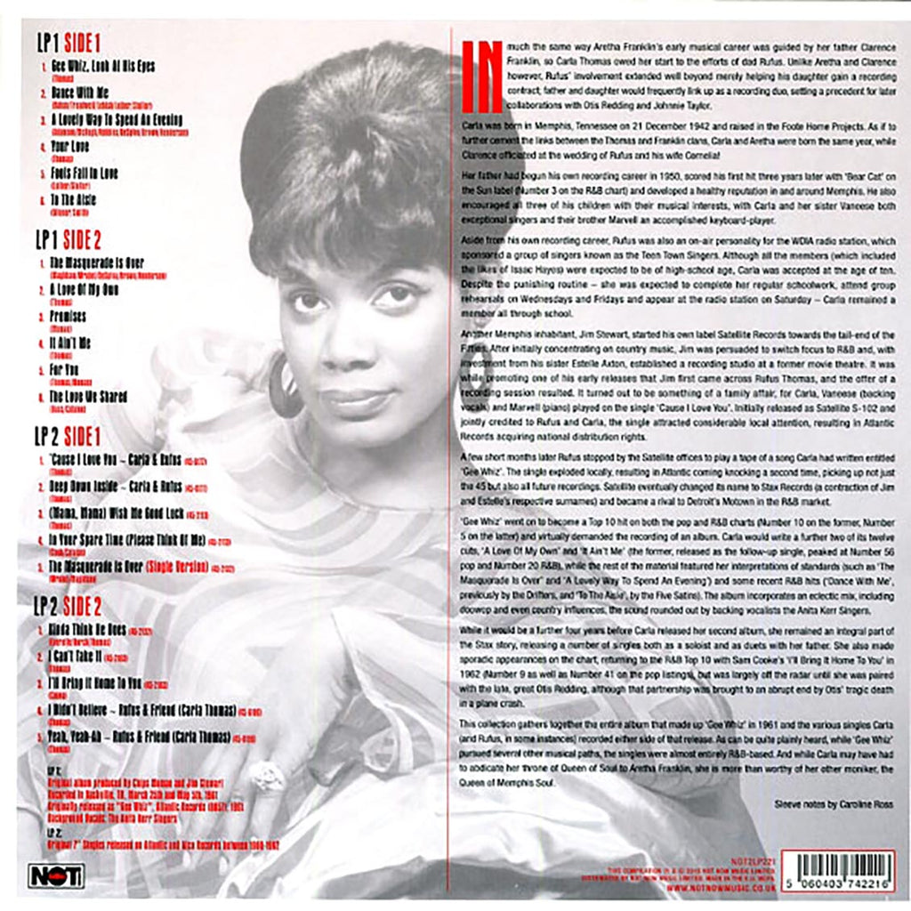 Carla Thomas - Gee Whiz (2xLP) (180g) vinyl LP back cover
