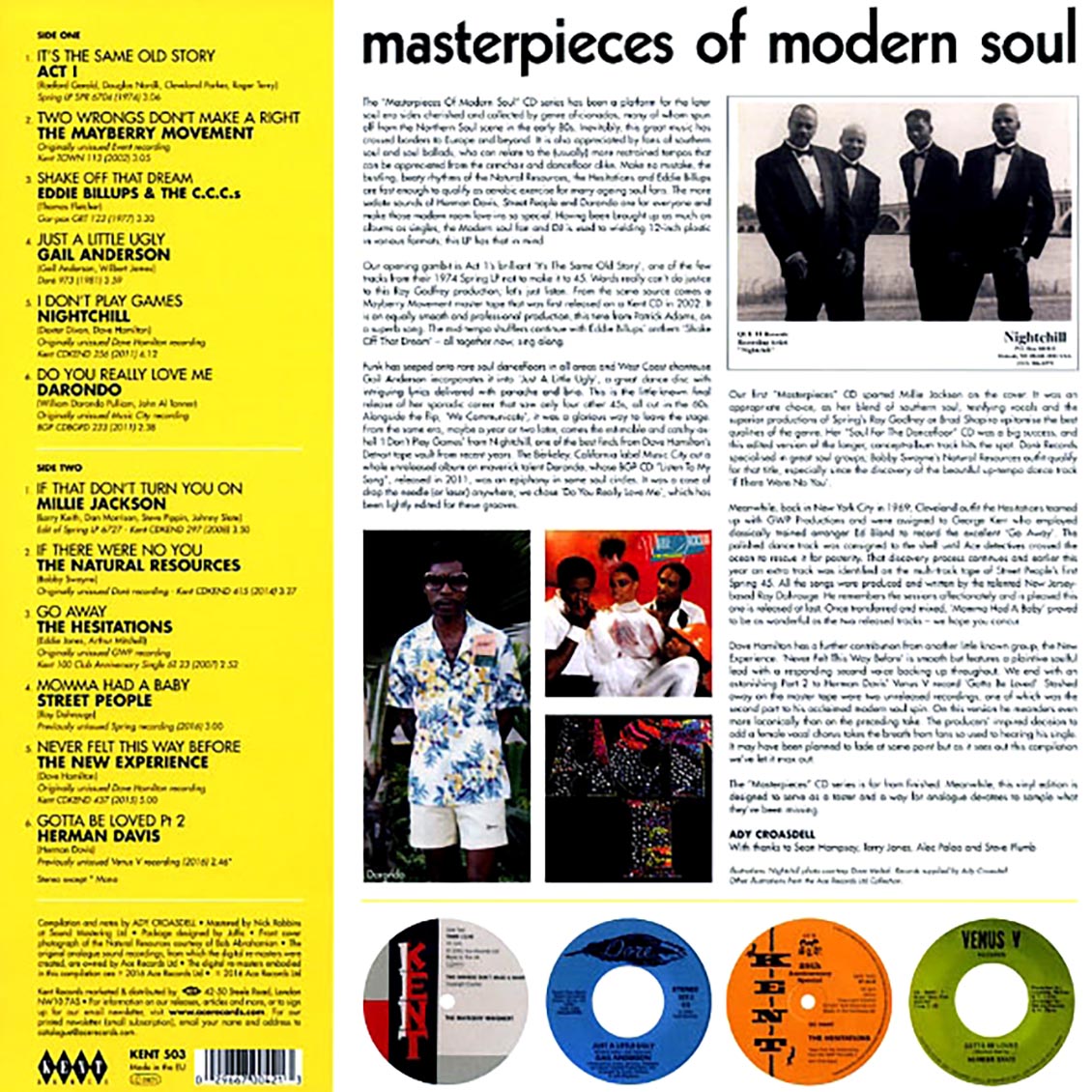 Darondo, Millie Jackson, Act I, The Mayberry Movement, Etc. - Masterpieces Of Modern Soul vinyl LP back cover