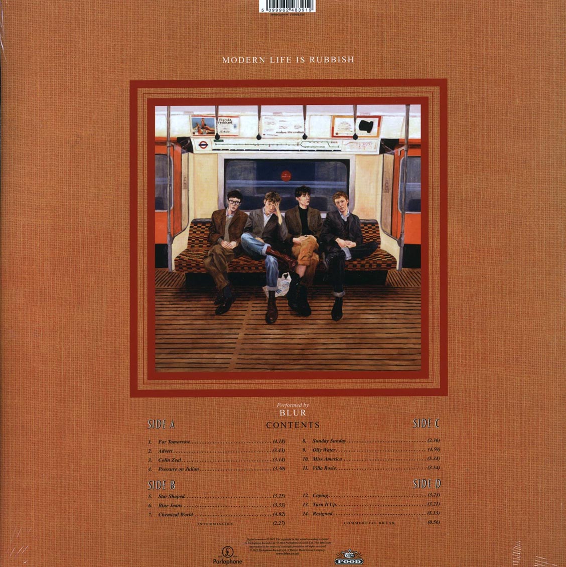 Blur - Modern Life Is Rubbish (2xLP) (180g) vinyl LP back cover