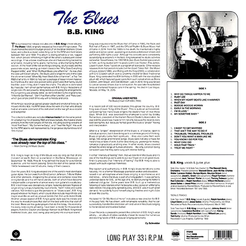 BB King - The Blues (+4 bonus tracks) (ltd. ed.) (180g) vinyl LP back cover