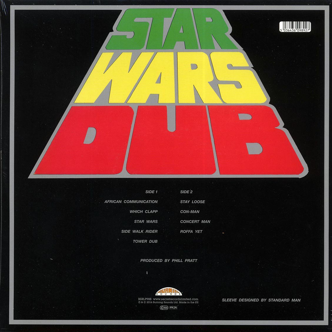 Phil Pratt - Star Wars Dub (RSD 2016) (180g) vinyl LP back cover