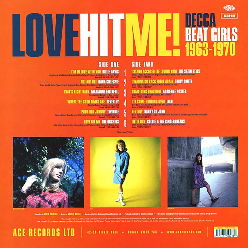 Marianne Faithfull, Billy Davis, The Orchids, Etc. - Love Hit Me! Decca Beat Girls 1963-1970 vinyl LP back cover
