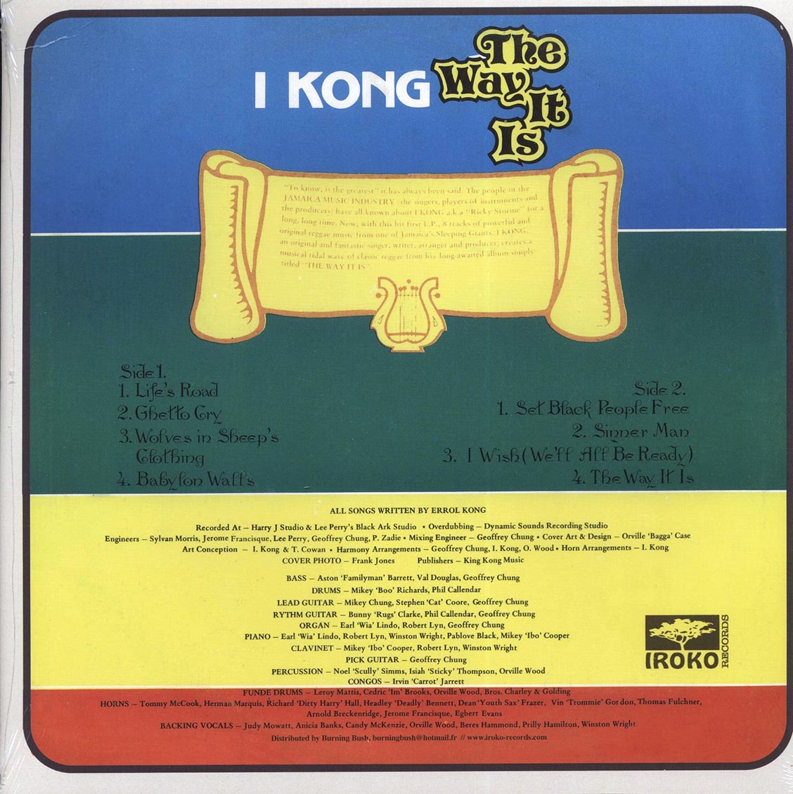 I Kong - The Way It Is vinyl LP back cover