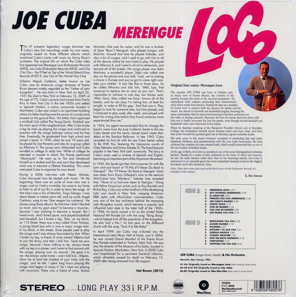 Joe Cuba - Merengue Loco (ltd. ed.) (180g) vinyl LP back cover