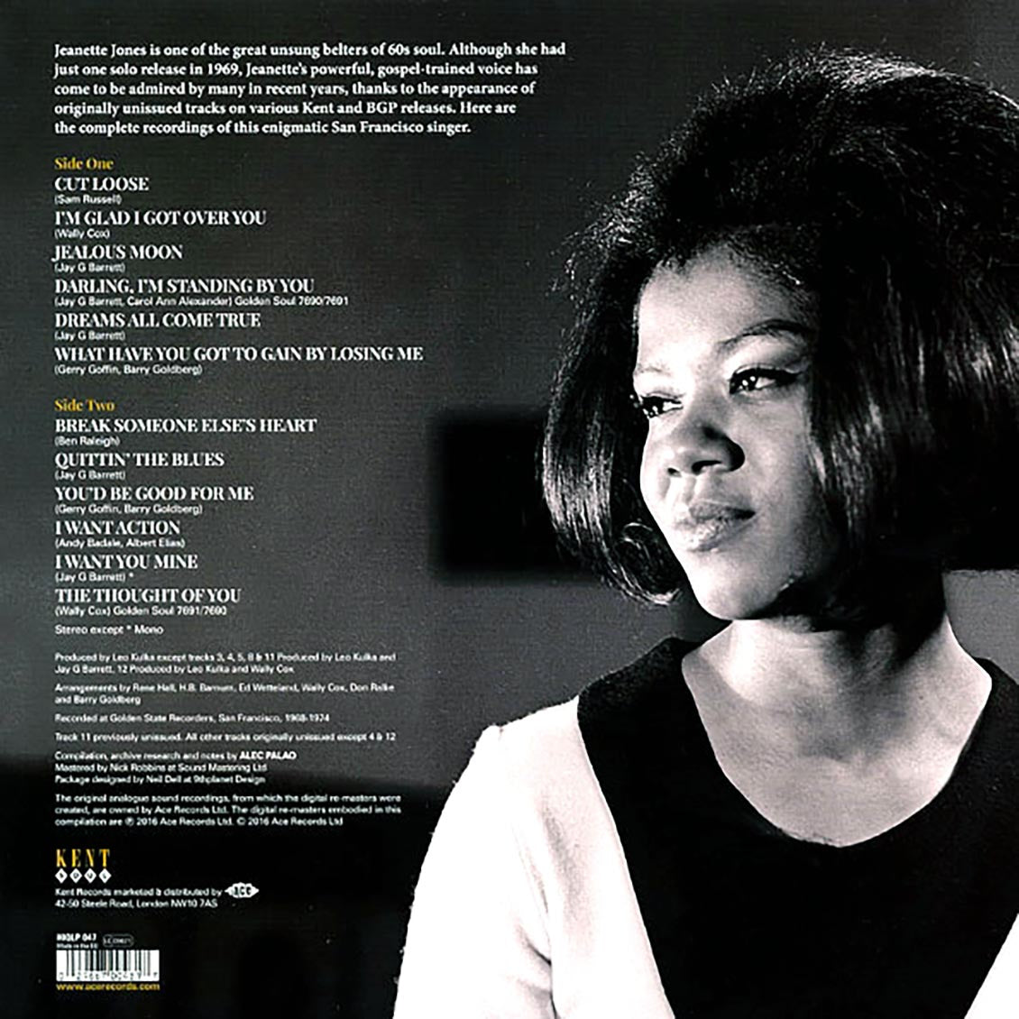 Jeanette Jones - Dreams All Come True (180g) (colored vinyl) vinyl LP back cover