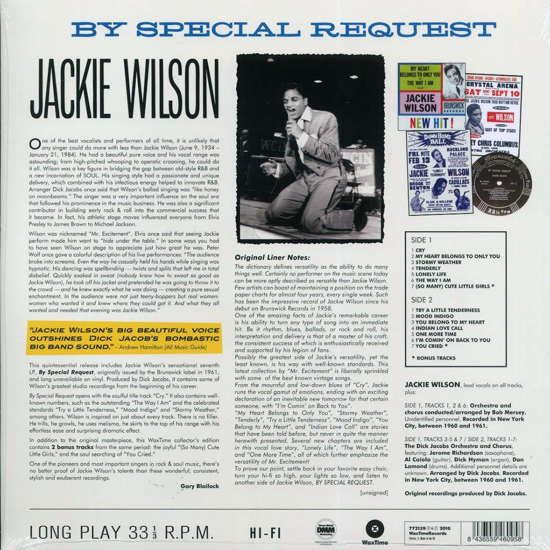 Jackie Wilson - By Special Request (+2 bonus tracks) (ltd. ed.) (180g) vinyl LP back cover