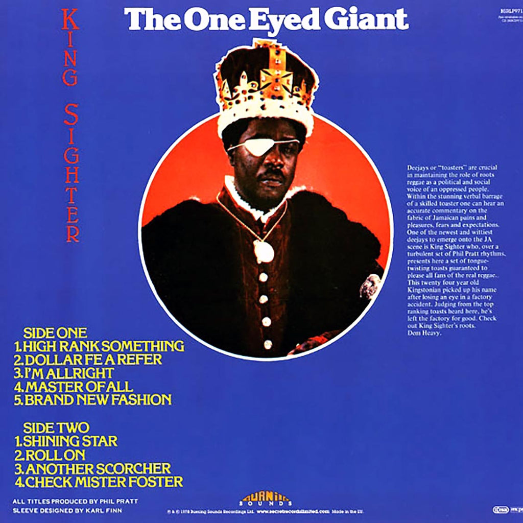 King Sighter - The One Eyed Giant (ltd. ed.) (180g) vinyl LP back cover