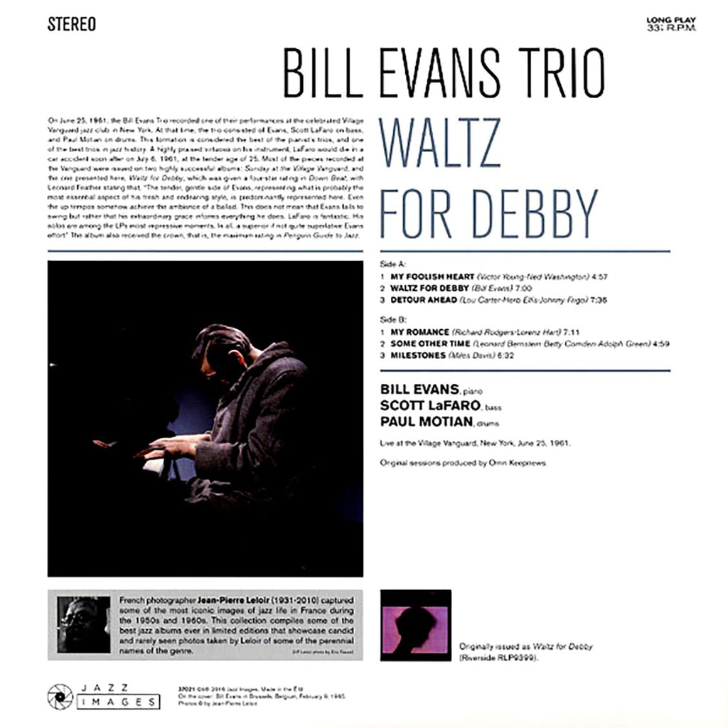 Bill Evans Trio - Waltz For Debby (ltd. ed.) (180g) vinyl LP back cover