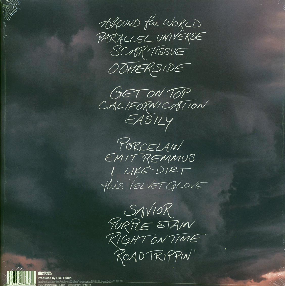 Red Hot Chili Peppers - Californication (2xLP) (180g) vinyl LP back cover