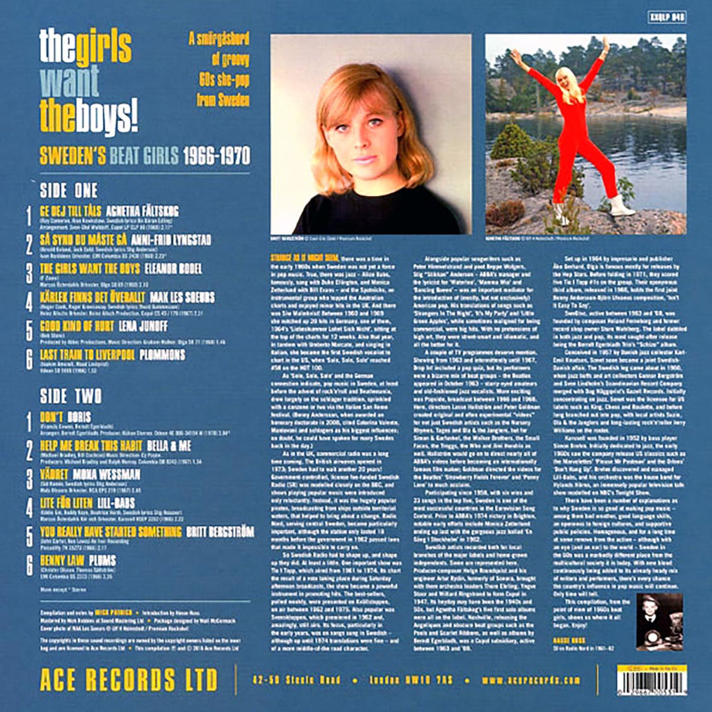 Various - The Girls Want The Boys! Sweden's Beat Girls: 1966-1970 (180g) vinyl LP back cover