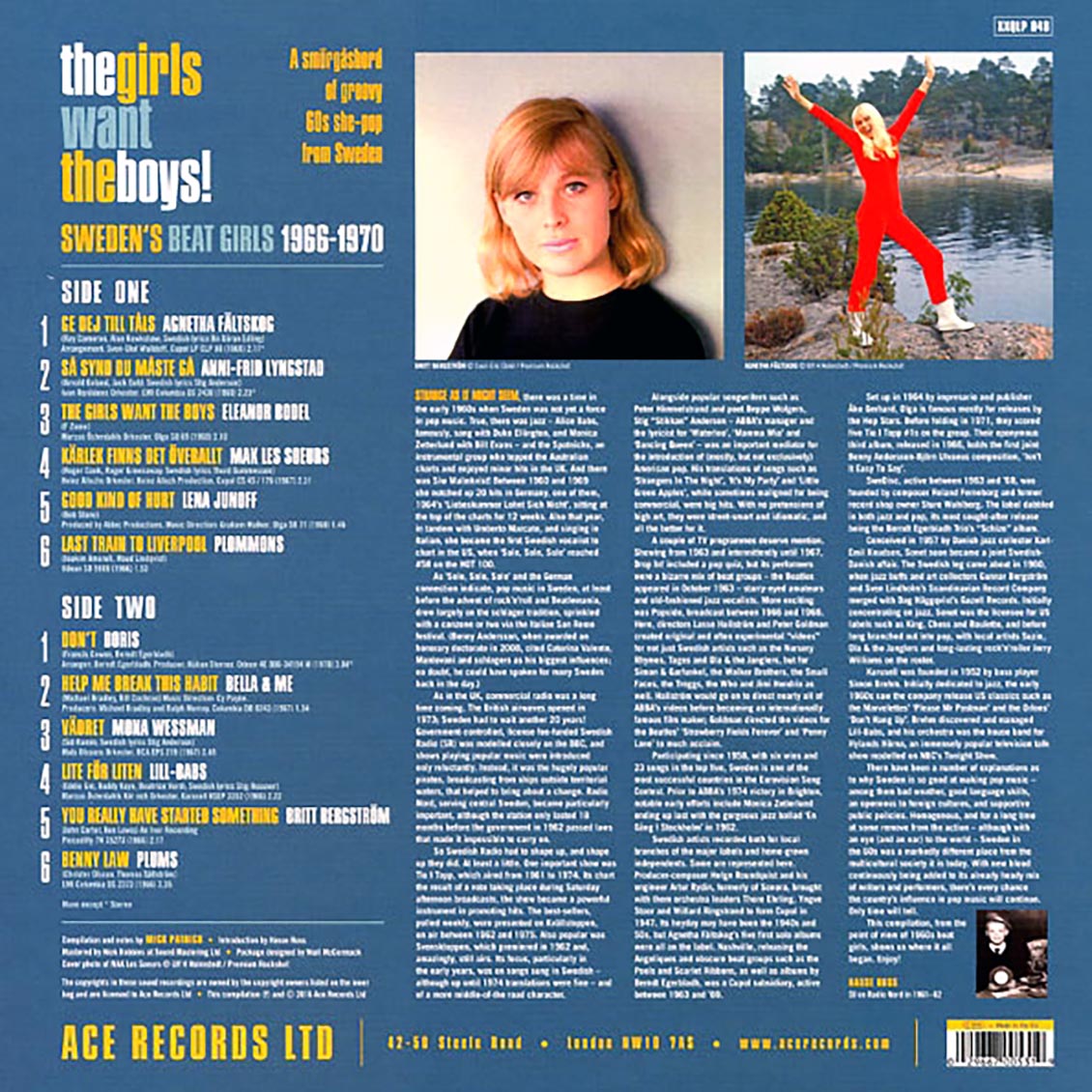 Various - The Girls Want The Boys! Sweden's Beat Girls: 1966-1970 (180g) vinyl LP back cover
