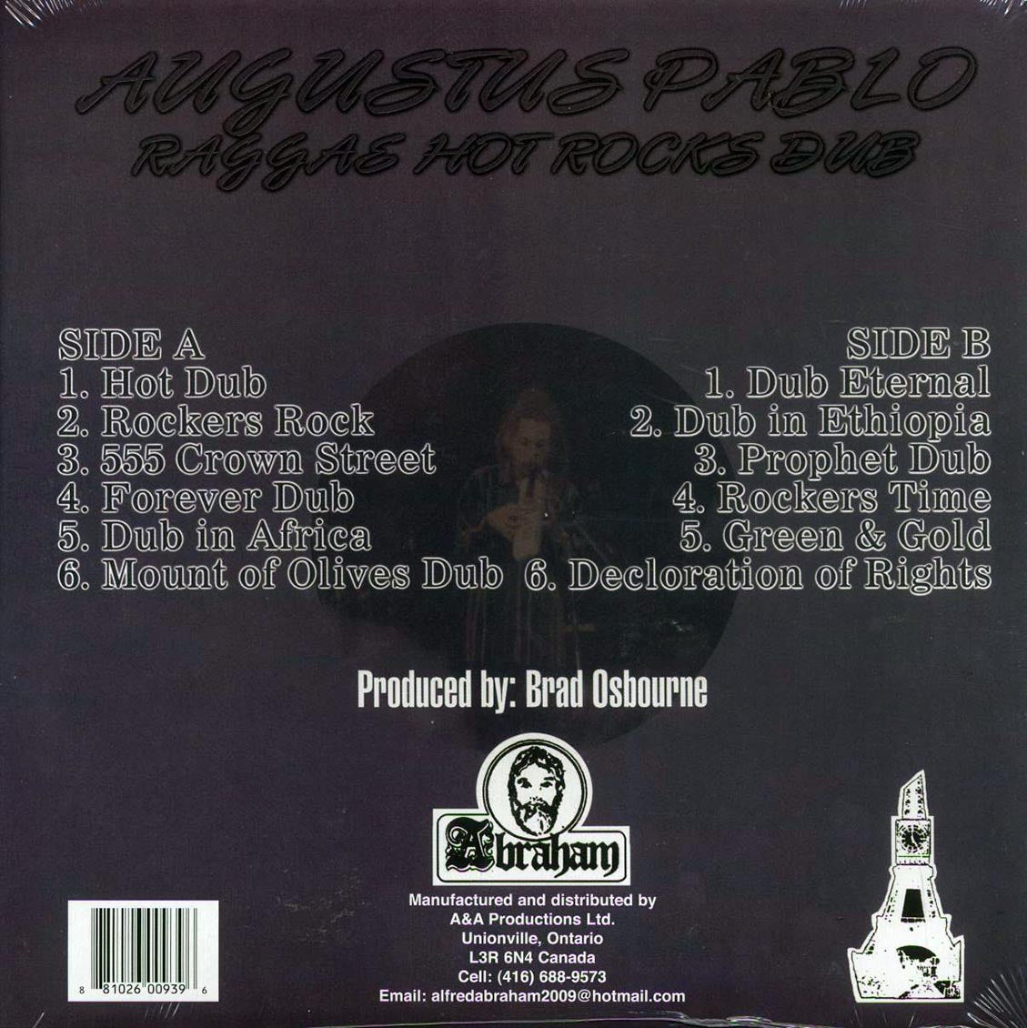 Augustus Pablo - Reggae Hot Rocks Dub vinyl LP back cover