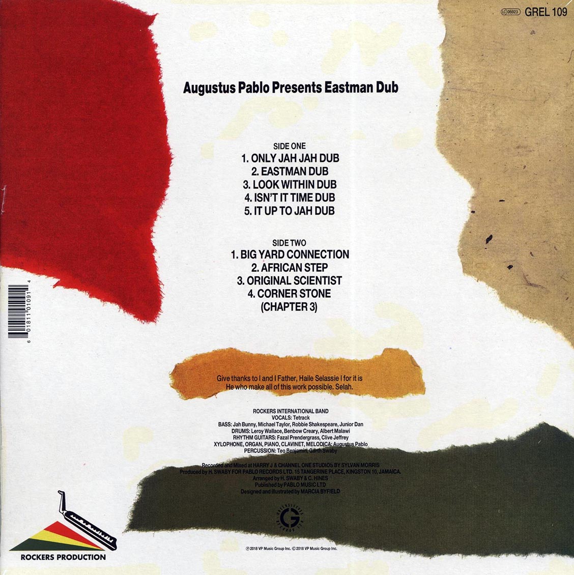 Augustus Pablo - Eastman Dub vinyl LP back cover