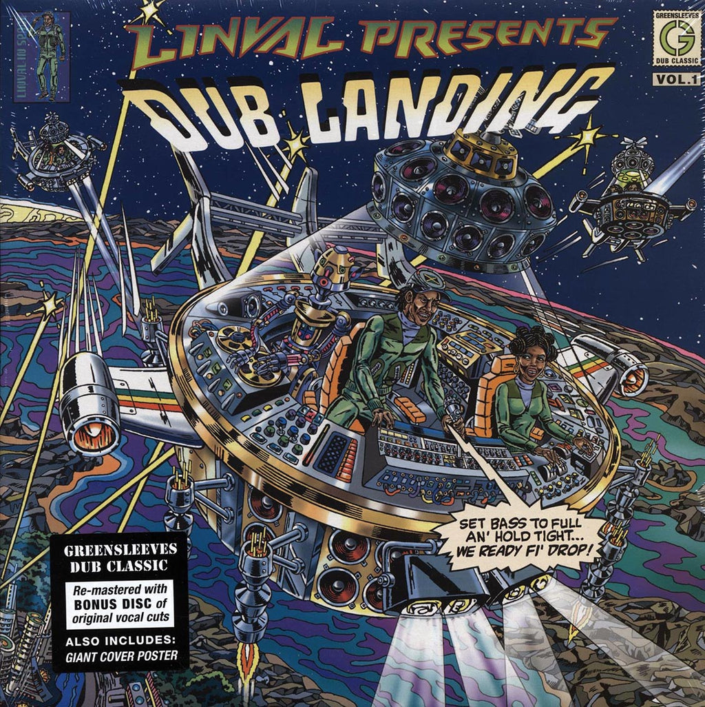 Scientist, The Roots Radics, Barrington Levy, Barry Brown, Jr. Reid, Etc. - Linval Presents Dub Landing + Bonus Vocals Album (2xLP) (remastered) vinyl LP front cover