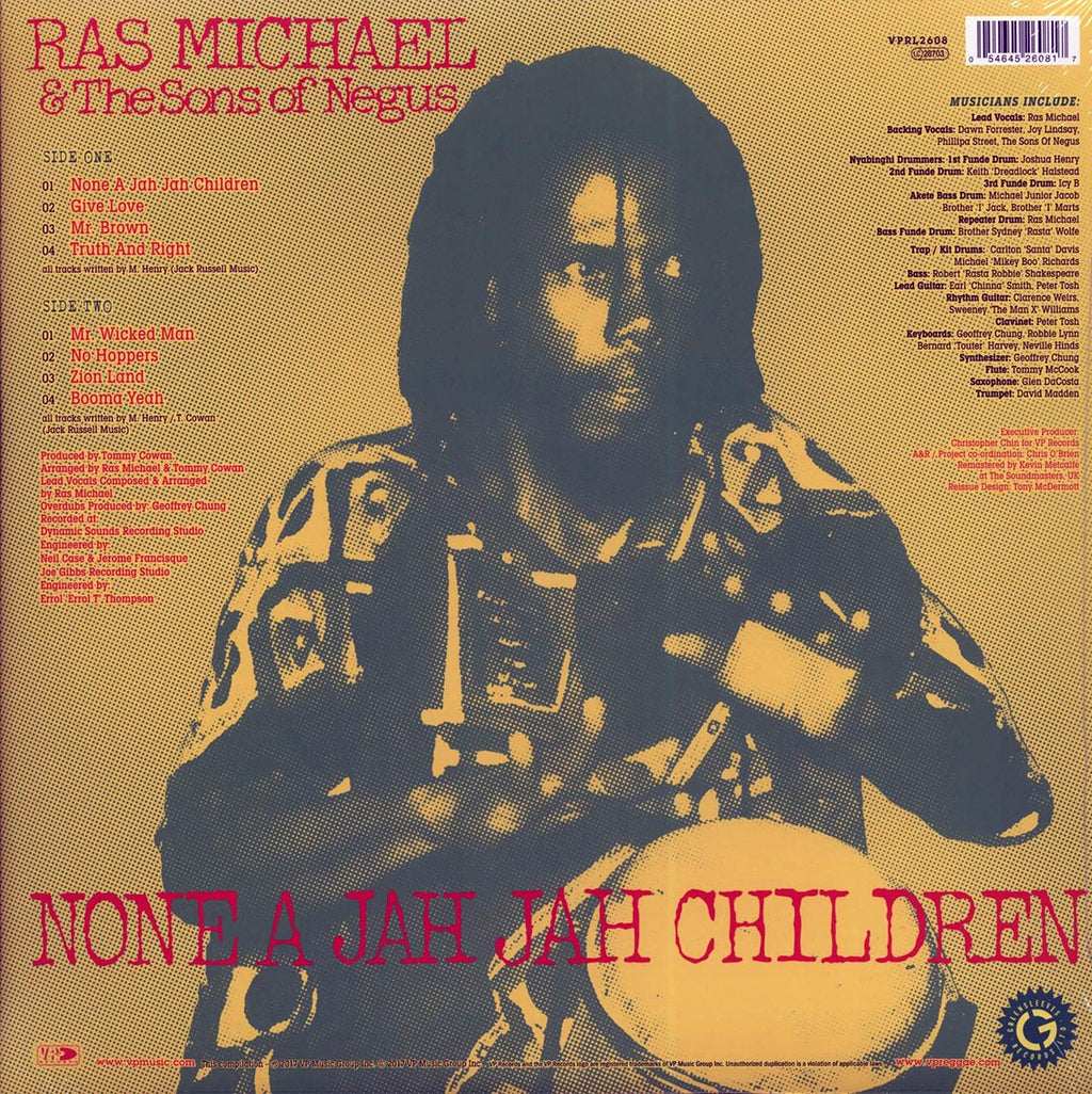 Ras Michael & The Sons Of Negus - None A Jah Jah Children vinyl LP back cover