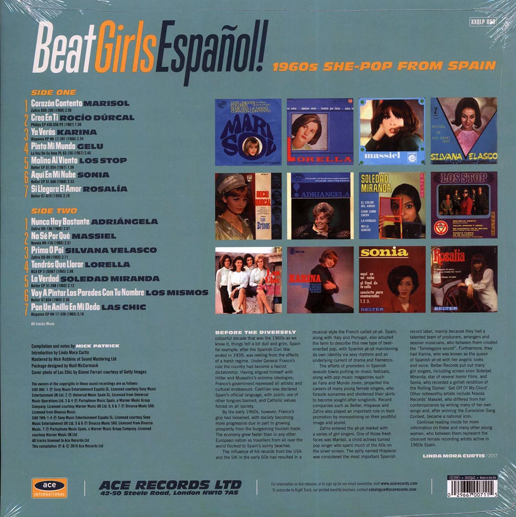 Marisol, Los Stop, Karina, Las Chic, Etc. - Beat Girls Espanol! 1960s She-Pop From Spain (180g) (remastered) vinyl LP back cover