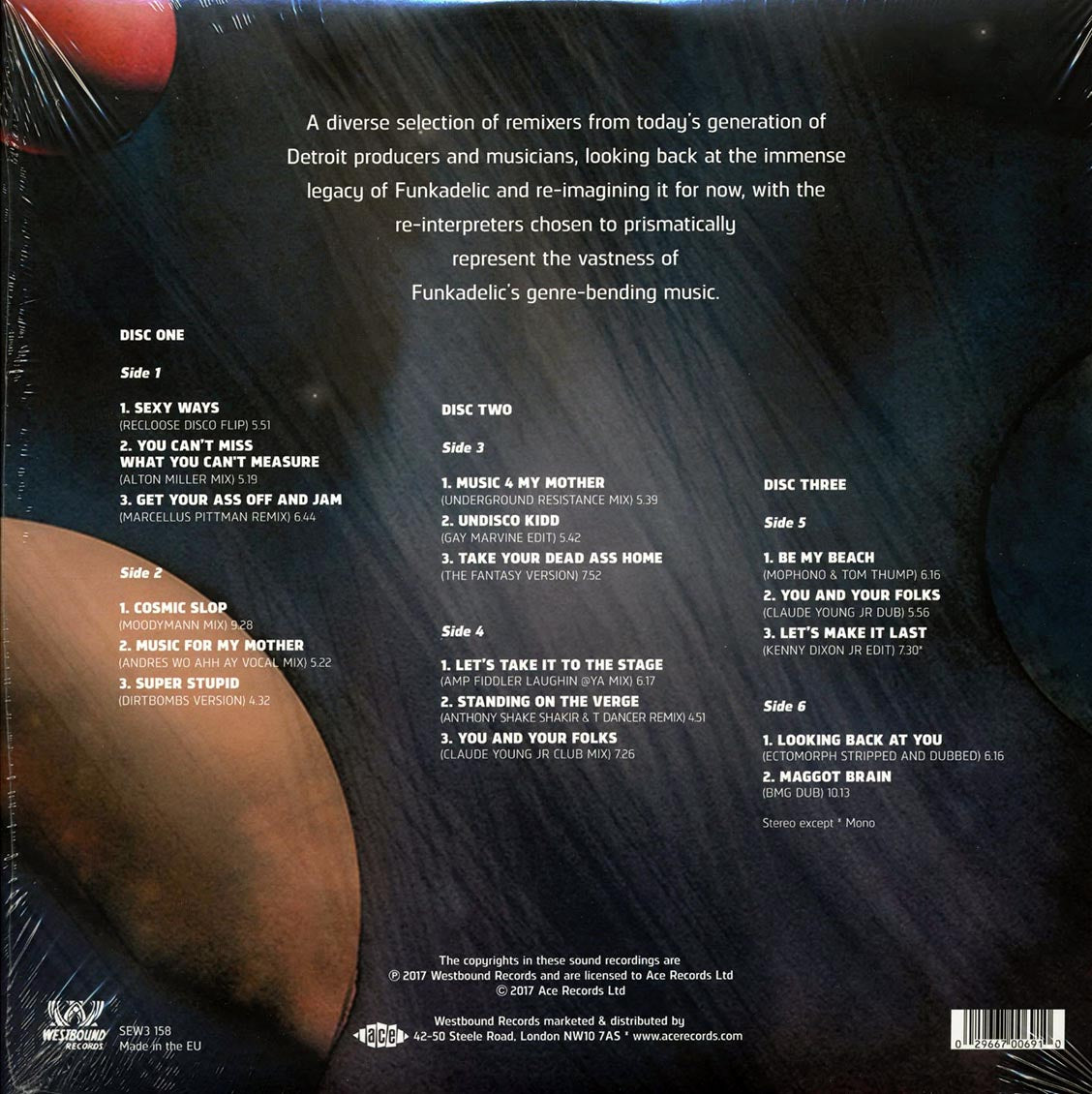 Funkadelic - Reworked By Detroiters (3xLP) (180g) vinyl LP back cover