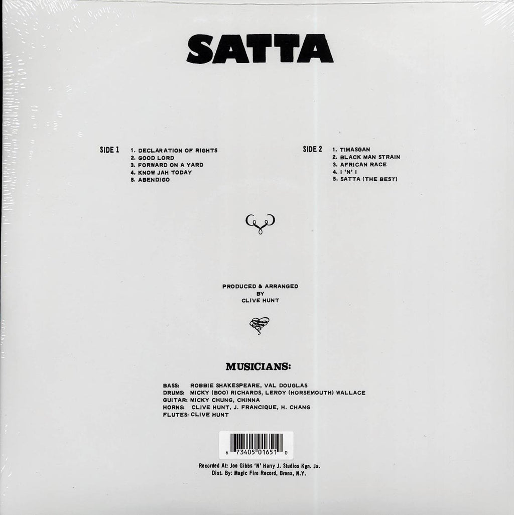 The Abyssinians - Satta (red vinyl) vinyl LP back cover