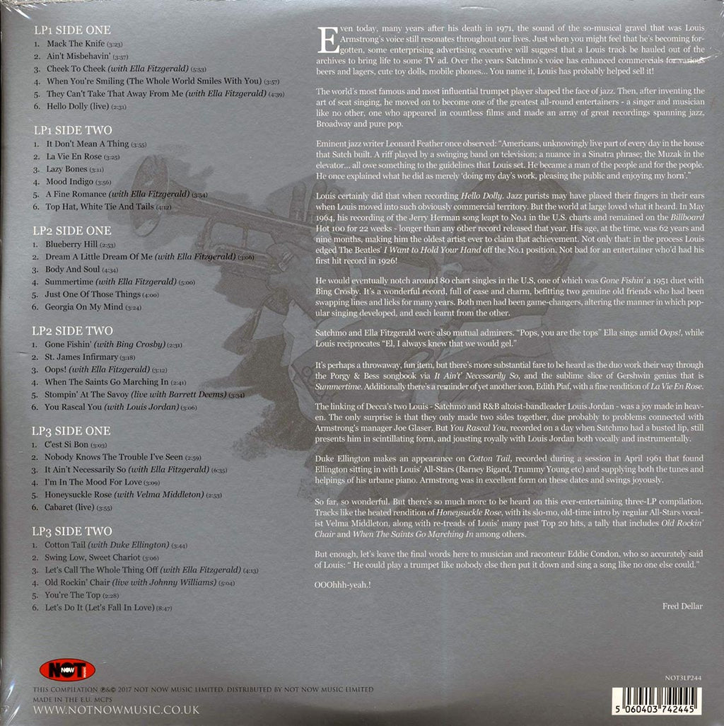 Louis Armstrong - The Platinum Collection (3xLP) (white vinyl) vinyl LP back cover